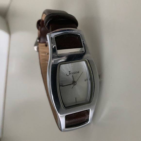Vintage 90’S JESSICA Leather Brown Band Silver Wrist Watch Women’s BRAND NEW - Picture 6 of 16